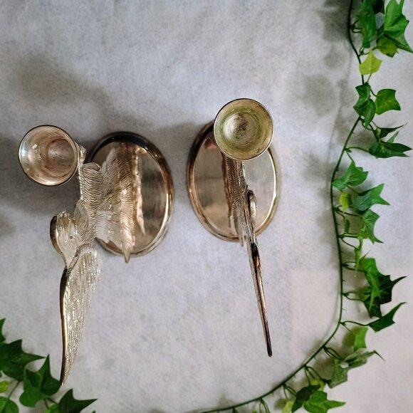 VGUC: Vintage Intern'l Silver Silver-Plated 2 Christmas Angel Candle Holder - Picture 4 of 8